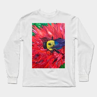 Bee on a Dahlia Long Sleeve T-Shirt